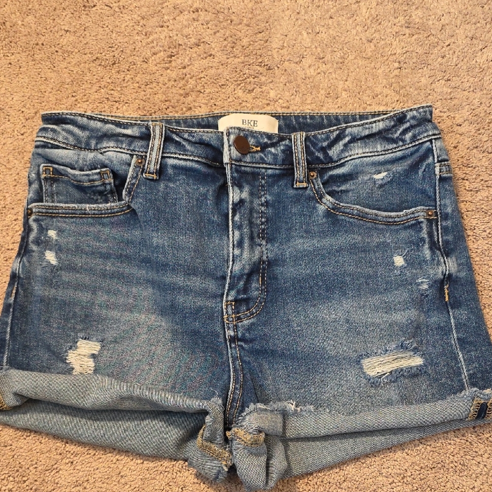 BKE Raw Hem Denim Shorts